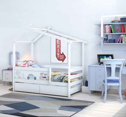 Детская кроватка-домик Home 1 с УФ вставкой (Nuki-Tuki)